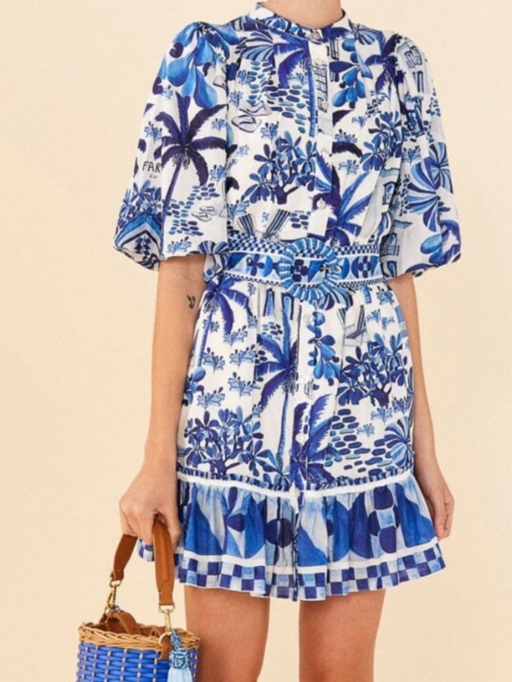 ⭐️Farm Rio Sweet Rio Mini Dress puff sleeve l⭐️